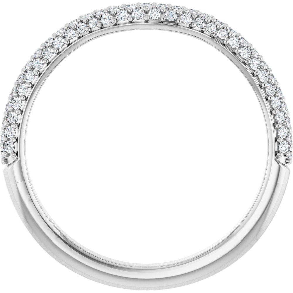 14K White 1/4 CTW Natural Diamond Pavé Contour Band