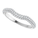 14K White 1/4 CTW Natural Diamond Pavé Contour Band