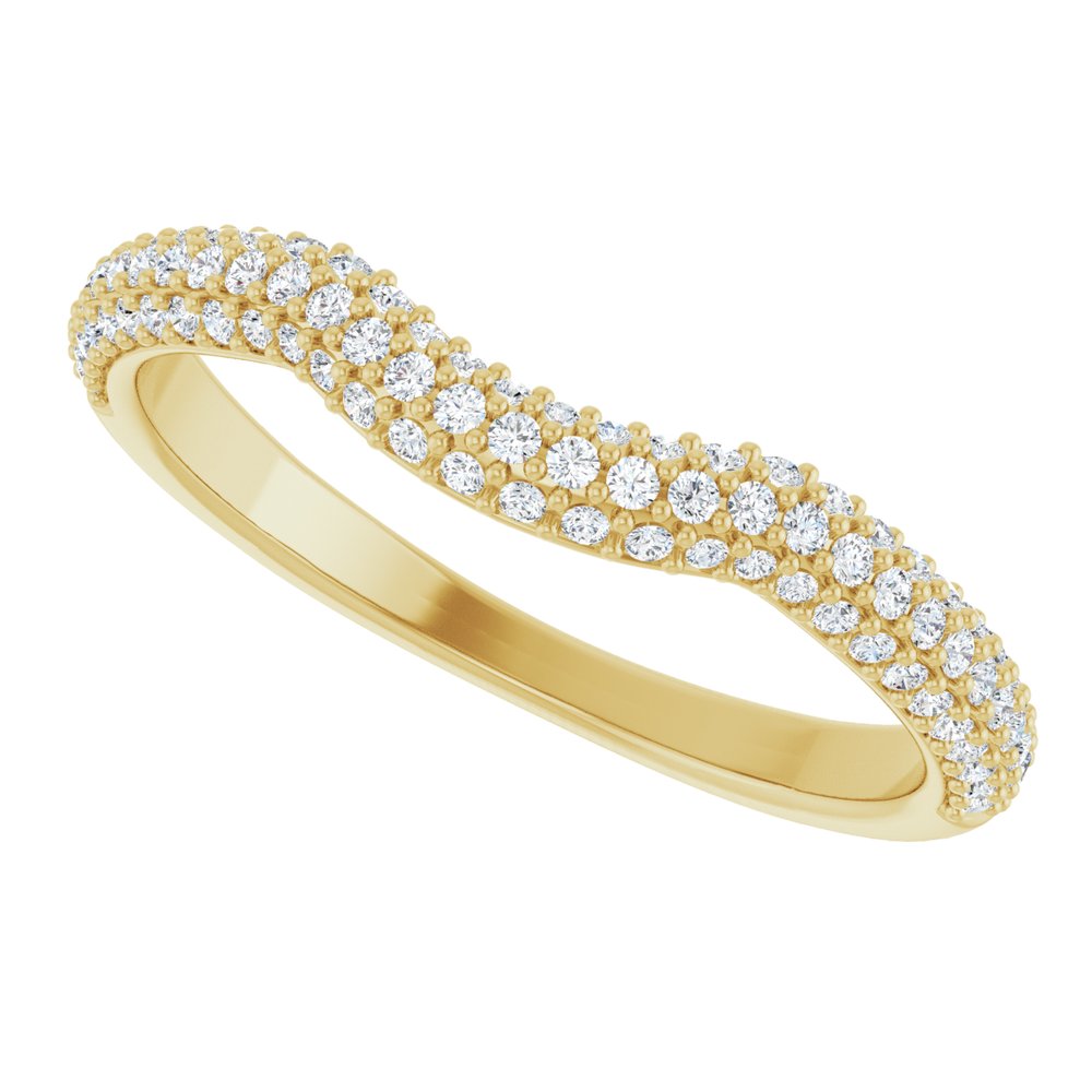 14K Yellow 1/4 CTW Natural Diamond Pavé-Style Contour Band