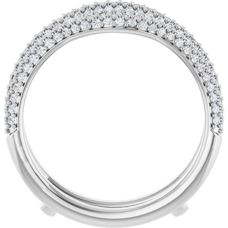 14K White Gold 5/8 CTW Natural Diamond Ring Guard