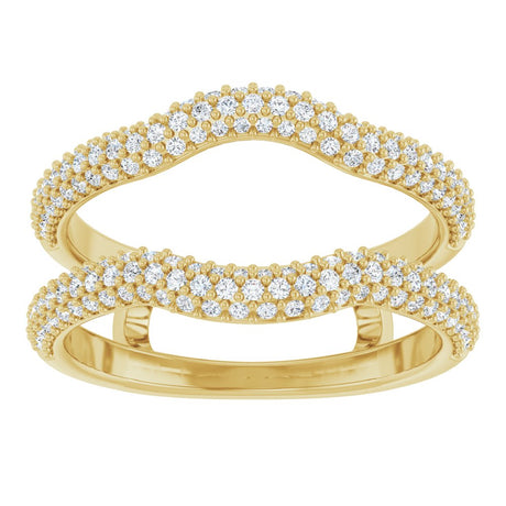 14K Yellow Gold 5/8 CTW Natural Diamond Ring Guard