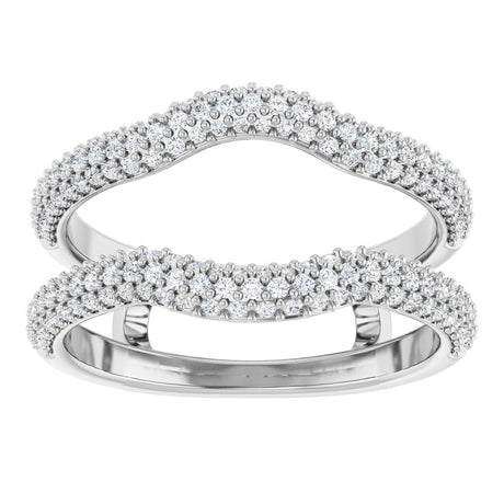 14K White Gold 5/8 CTW Natural Diamond Ring Guard