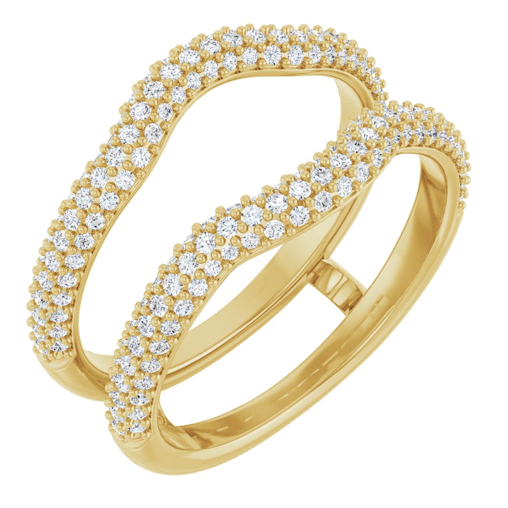 14K Yellow Gold 5/8 CTW Natural Diamond Ring Guard