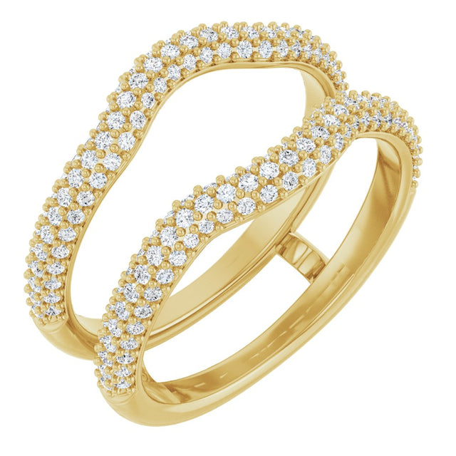 14K Yellow Gold 5/8 CTW Natural Diamond Ring Guard
