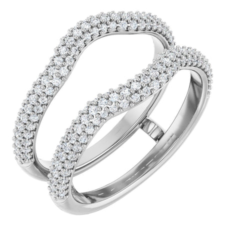 14K White Gold 5/8 CTW Natural Diamond Ring Guard