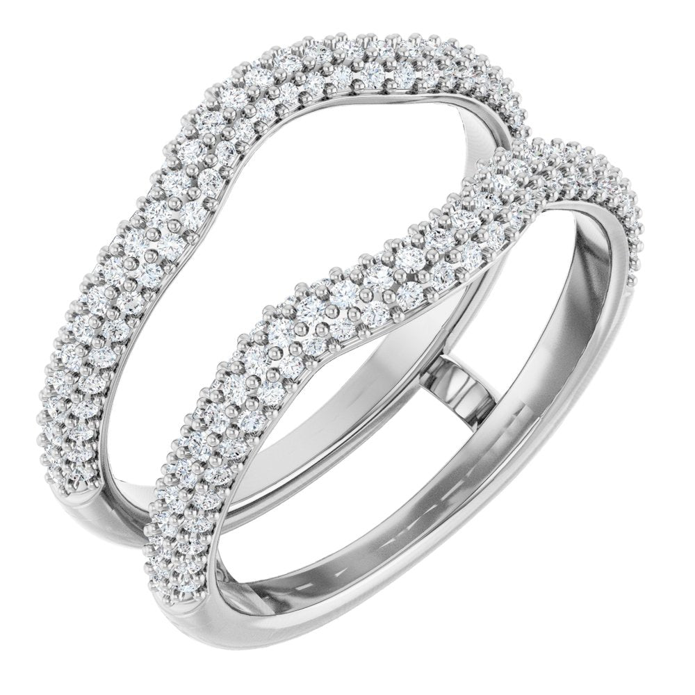 Platinum 5/8 CTW Natural Diamond Ring Guard