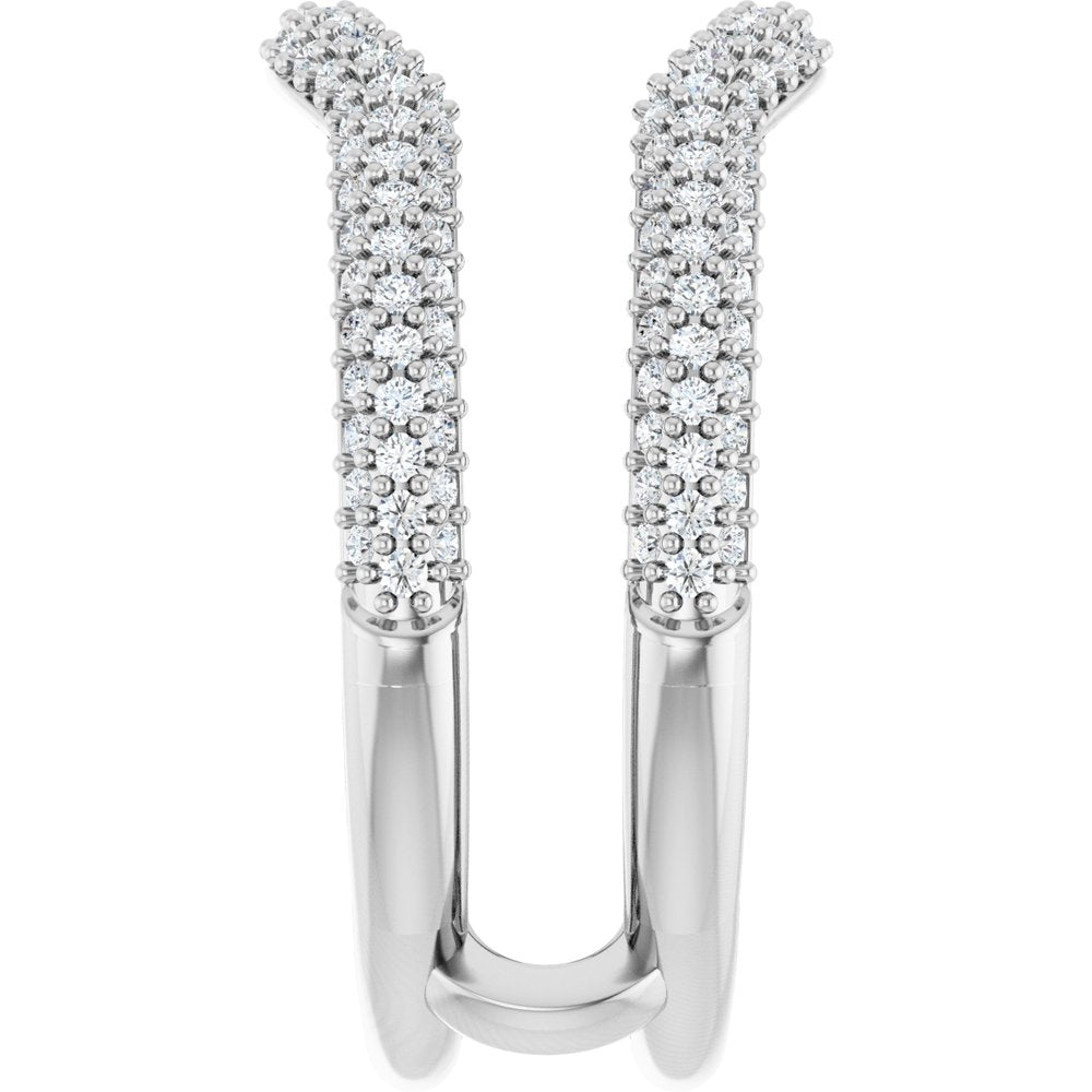 Platinum 5/8 CTW Natural Diamond Ring Guard