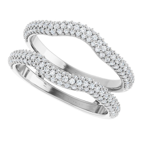 Platinum 5/8 CTW Natural Diamond Ring Guard