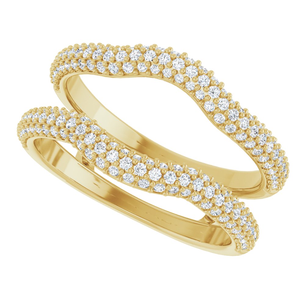 14K Yellow Gold 5/8 CTW Natural Diamond Ring Guard