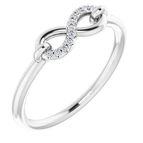 14K White Gold .04 CTW Natural Diamond Infinity-Inspired Ring