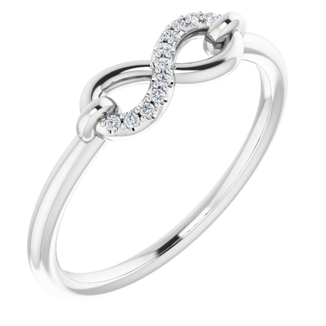 14K White Gold .04 CTW Natural Diamond Infinity-Inspired Ring