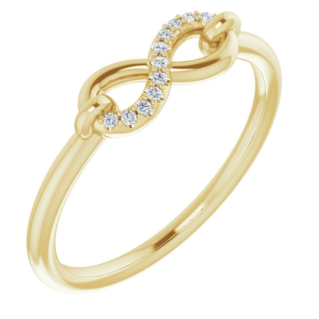 14K Yellow Gold .04 CTW Natural Diamond Infinity-Inspired Ring