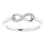 14K White Gold .04 CTW Natural Diamond Infinity-Inspired Ring