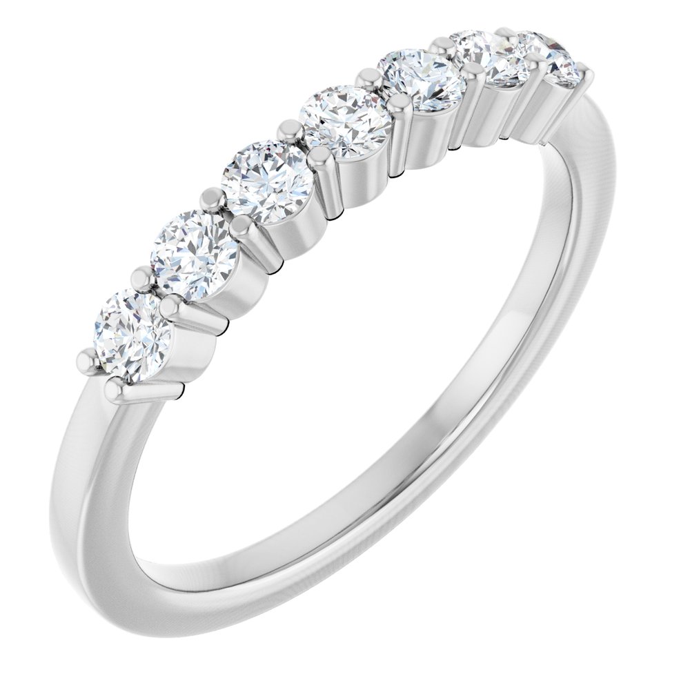 14K White Gold 3/8 CTW Natural Diamond Anniversary Band