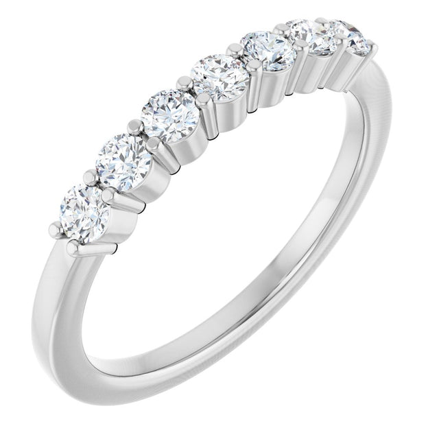 14K White Gold 3/8 CTW Natural Diamond Anniversary Band