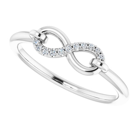 14K White Gold .04 CTW Natural Diamond Infinity-Inspired Ring