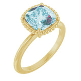 14K Yellow Natural Sky Blue Topaz Ring