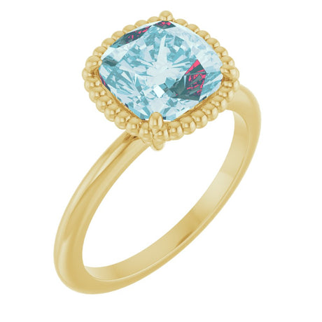 14K Yellow Natural Sky Blue Topaz Ring