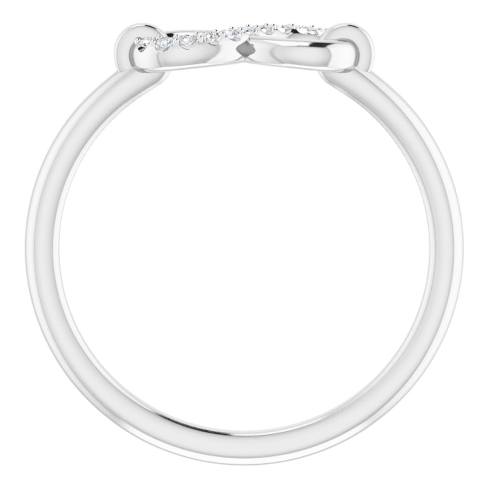 14K White .04 CTW Natural Diamond Infinity-Inspired Ring