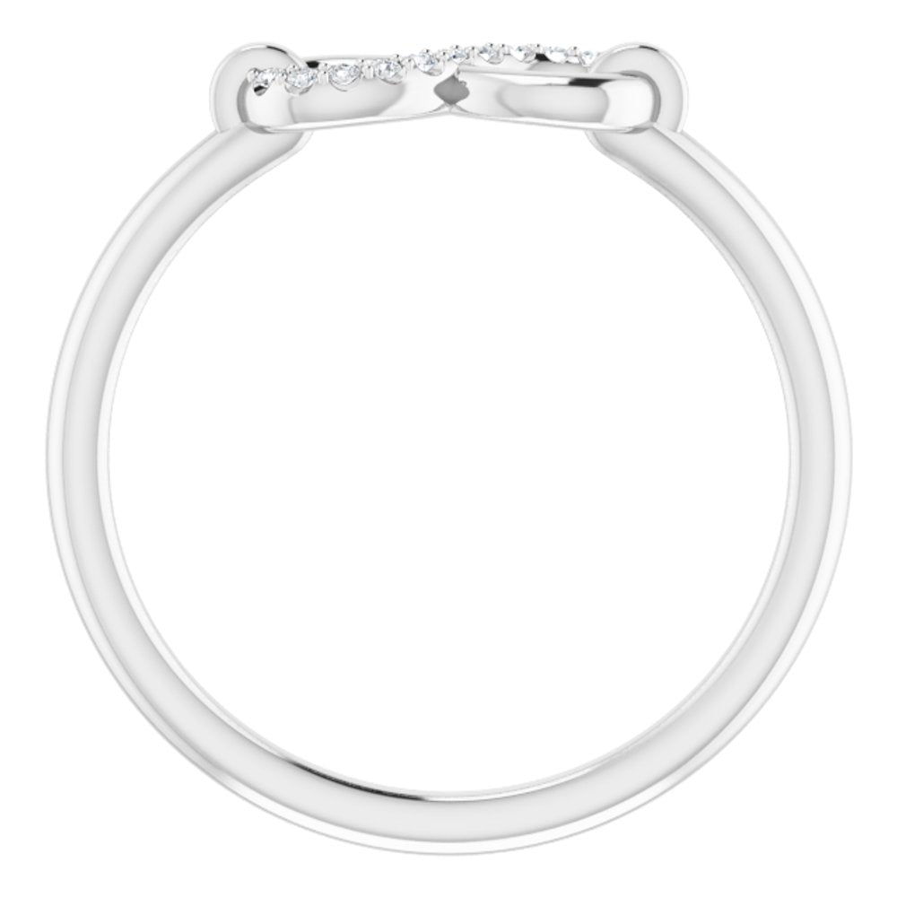 14K White Gold .04 CTW Natural Diamond Infinity-Inspired Ring