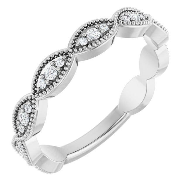 14K White Gold 1/5 CTW Natural Diamond Infinity-Inspired Anniversary Band