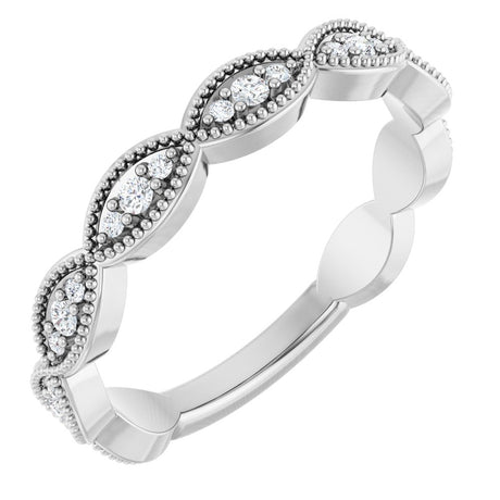 14K White Gold 1/5 CTW Natural Diamond Infinity-Inspired Anniversary Band