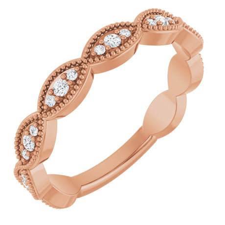 14K Rose Gold 1/5 CTW Lab-Grown Diamond Infinity-Inspired Anniversary Band