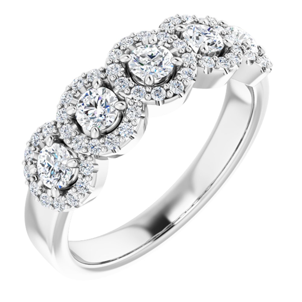 14K White 3/4 CTW Natural Diamond Anniversary Ring