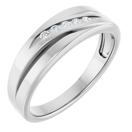 Platinum 1/10 CTW Natural Diamond Band