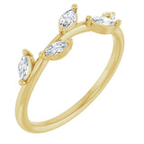 14K Yellow 1/3 CTW Lab Grown Diamond Leaf Ring