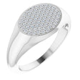 14K White 1/3 CTW Natural Diamond Signet Ring