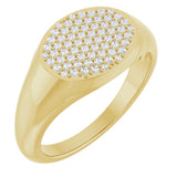 14K Yellow Gold 1/3 CTW Natural Diamond Signet Ring