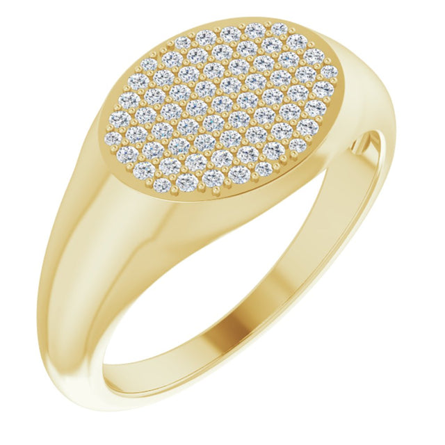 14K Yellow 1/3 CTW Natural Diamond Signet Ring