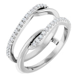 14K White Gold 1/4 CTW Natural Diamond Ring Guard