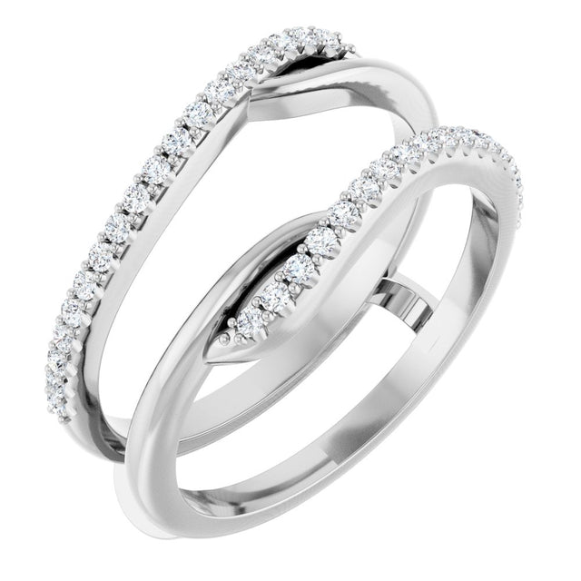 14K White Gold 1/4 CTW Natural Diamond Ring Guard
