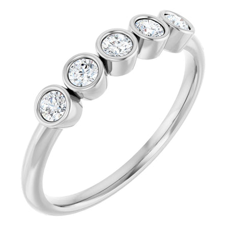14K White Gold 1/3 CTW Natural Diamond Five-Stone Ring