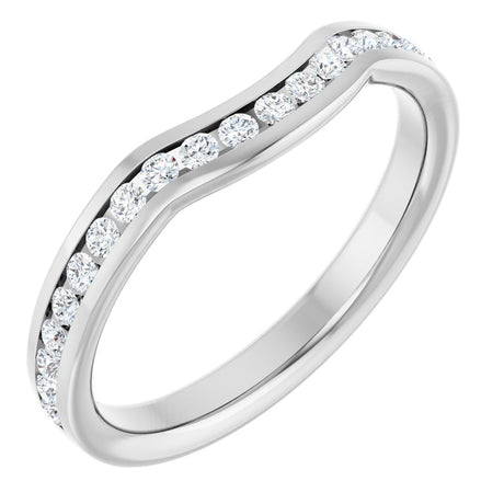 14K White 1/3 CTW  Natural Diamond Contour Band