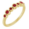 14K Yellow Lab-Grown Ruby Bezel-Set Ring  