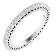 14K White Gold 3/8 CTW Natural Diamond Eternity Band Size 5.5