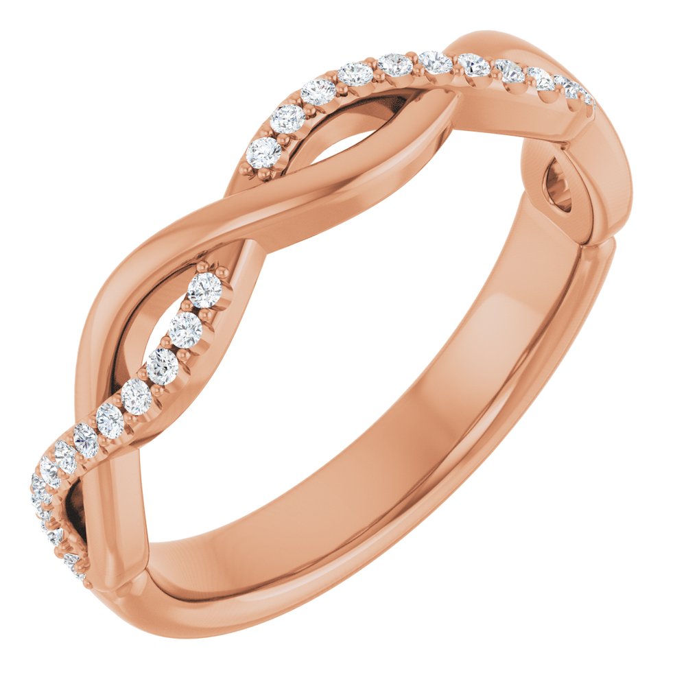 14K Rose 1/8 CTW Natural Diamond Anniversary Band