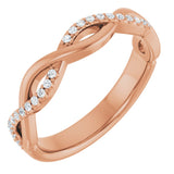 14K Rose 1/8 CTW Natural Diamond Anniversary Band