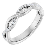 14K White Gold 1/8 CTW Natural Diamond Anniversary Band
