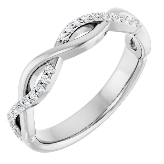 14K White Gold 1/8 CTW Natural Diamond Anniversary Band