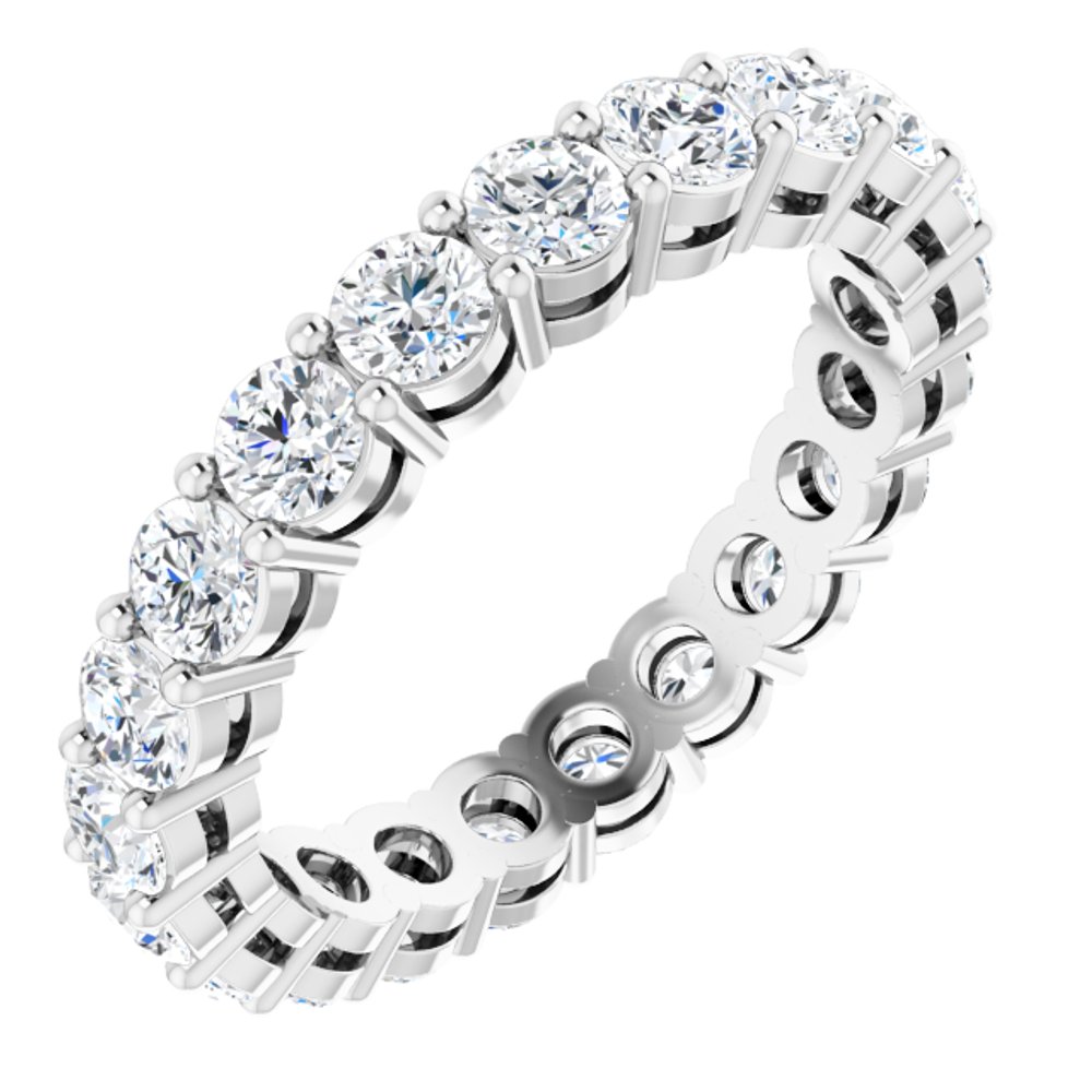 14K White Gold 1 9/10 CTW Natural Diamond Eternity Band Size 5