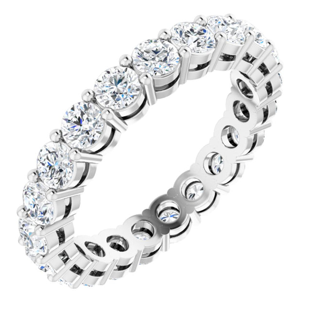 14K White Gold 1 9/10 CTW Natural Diamond Eternity Band Size 5
