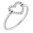 14K White Gold .07 CTW Natural Diamond Heart Ring