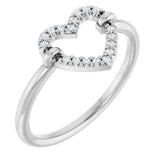 14K White Gold .07 CTW Natural Diamond Heart Ring
