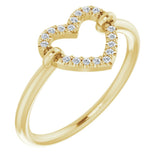 14K Yellow .07 CTW Natural Diamond Heart Ring