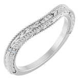 14K White .03 CTW Natural Diamond Contour Band