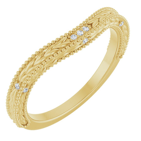 14K Yellow Gold .03 CTW Natural Diamond Contour Band